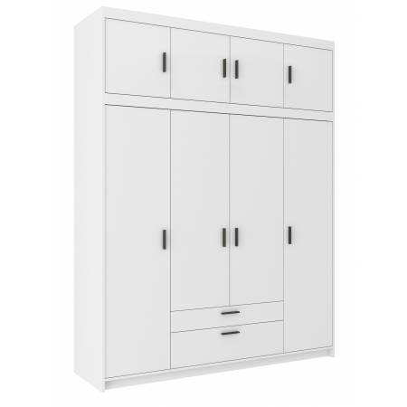 Szafa z nadstawką 176 cm Trino Biały Mat